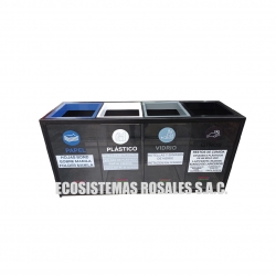 PUNTO ECOLÓGICO X 4 COMPARTIMENTOS DE 80 L